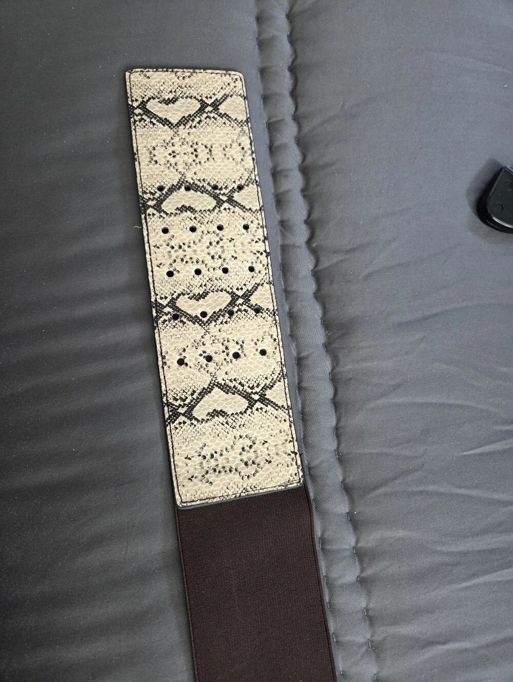Nine West Dark Brown And Print Wide Elasticized Cinch Belt